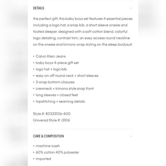 NEW Calvin Klein Baby Boy Christmas Gift Set 18/24 - Picture 2 of 4